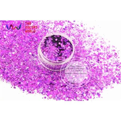 HA2104-225 Laser Holographic Purple Colors Hexagon Shape Glitter Sequins for nail art DIY decoration and Holiday decorations
