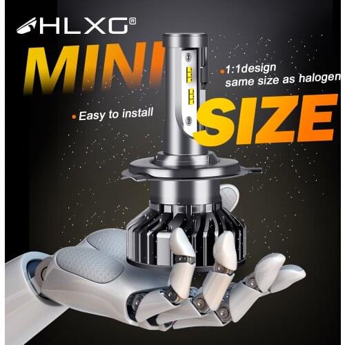 Hlxg Mini H4 H7 LED Car Headlight Bulb 20000LM 6000K 5000K H8 H9 H1 H11 9005 HB3 9006 HB4 Running Auto Fog Head Lamp