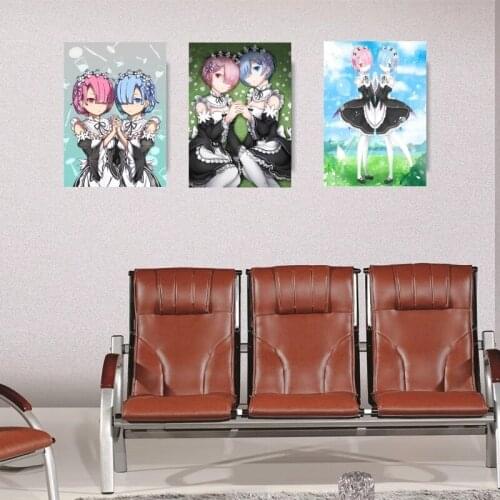 Canvas Hd Prints Picture Anime Wall Art Paint Home Decor Modular Re Life in a Different World from Zero Poster For Living Room