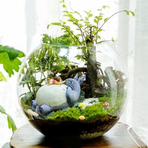 Hot selling Girl Sit on Totoro Miniature Fairy Garden Supplies Ghibli Figurines DIY Terrarium Decorative Accessories