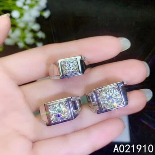 KJJEAXCMY boutique jewelry 925 sterling silver inlaid Mosang Diamond gemstone men ring support detection classic