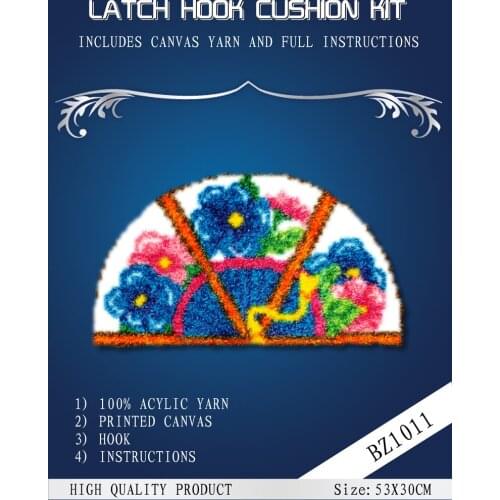 Oneroom Colorfully flowers cross stitch pillow Placemats method of needlework kit latch hook rug kit / embroidered pillow