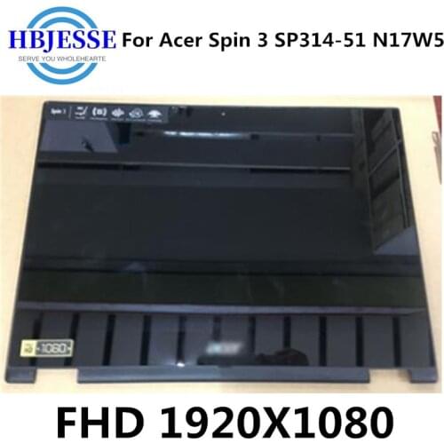 Original For Acer Spin 3 SP314-51 N17W5 FHD 1920X1080 14.0" Touch Digitizer+ LCD LED Screen Matrix Assembly With Frame