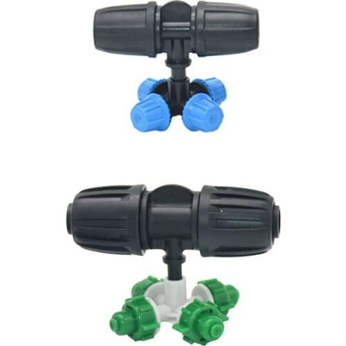 Greenhouse Hanging cross misting Sprinkler nozzle With 1/2 3/8 inch tee water mist sprinkler For watering & irrigation 2set