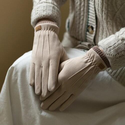 New Women Keep Warm Touch Screen Plus Velvet Inside Thicken Fashion Gloves Outdoor Cycling Elasticity Female Casual Soft