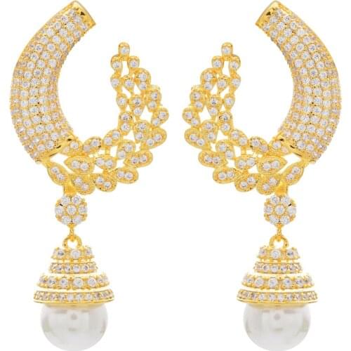 Luxurious AAA zircon pearl earrings Fashion glamour wedding jewelry gifts for women/girls ER-278
