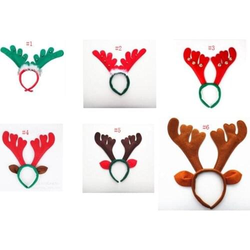 Christmas Decorations Christmas Antler Hair Bands Red Non Woven Headband Holiday Party Birthday Party Supplies SN1393