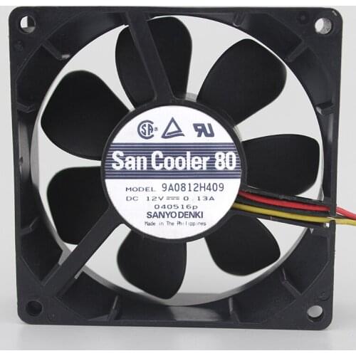 Brand new original 9A0812H409 12V 0.13A 8CM 8025 3-wire fan