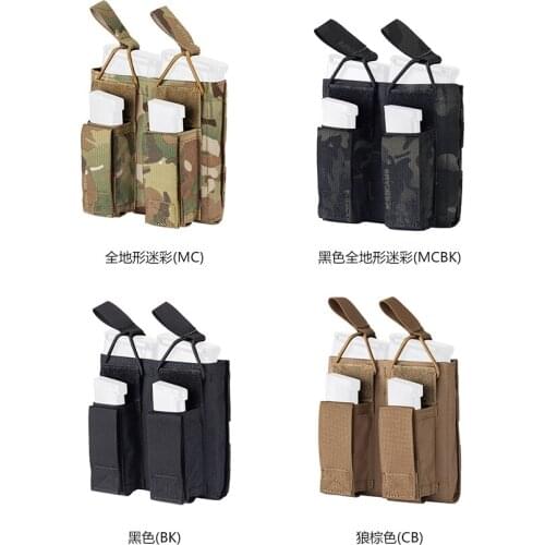 Tactical Double Bag Vest 5.56/9MM Parallel Denier Vest Molle with Denier Bag
