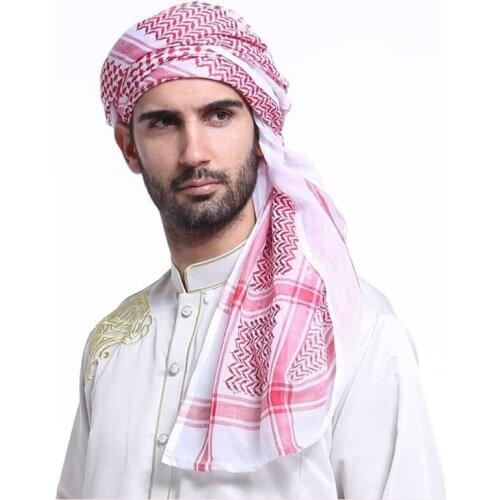 Traditional Islamic Keffiyeh Arab Scarf Shawl For Costumes Muslim Accessories Turban Praying Hat Plaid Head Scarf