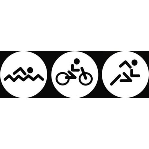 Triathlon stickers Cyclist Biking Swim Running Graphics Dynamic Events Form car laptop window Sticker 13cm