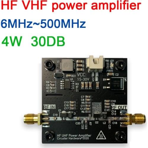 6Mhz to 500MHz 4W FM HF VHF UHF RF power Amplifier High Frequency F/ Ham Radio Walkie talkie Short wave 433M 315M