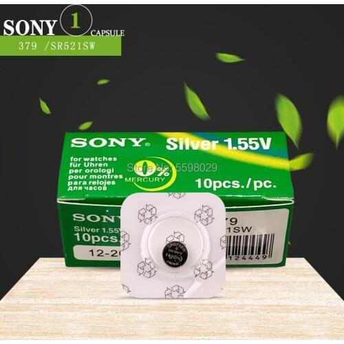 1PCS FOR SONY Single grain packing Watch Battery 1.55V 379 SR521SW D379 SR63 V379 AG0 Silver oxide Button Coin Cell Battery