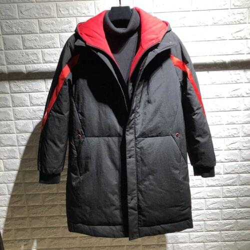 2018 New Fashion Men Down Jackets Black Mens Winter Coats 80% Grey Duck Down Outdoor Waterproof Windproof men Long Parkas