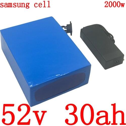52V 30AH ebike battery 52V lithium battery pack 52V electric scooter battery use samsung 3000mah with 50A BMS and 5A charger