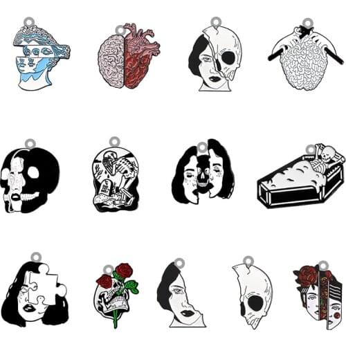 TAFREE Horror Face Shape Creative Design Acrylic Pendant Epoxy Jewelry Making Pendant Earring Necklace Bracelet Accessories