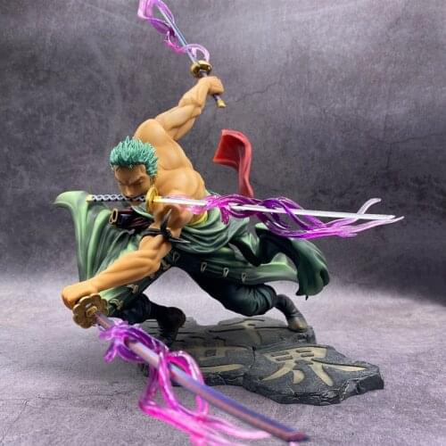 18cm Anime Figure Roronoa Zoro With Swords Statue Model Toy Home Decoration Sculpture Doll
