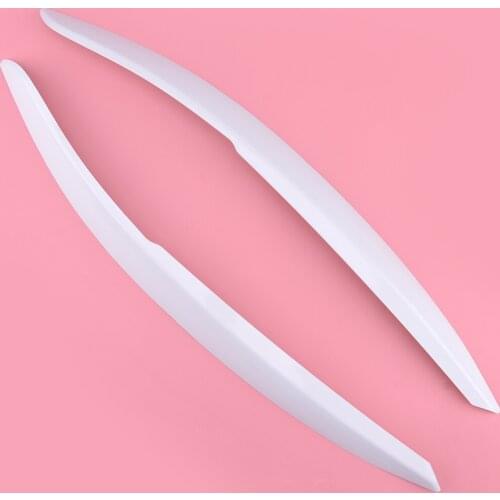 White Plastic Headlight Eyebrow Eyelid Trim Cover Fit For VW Polo MK5 2011 2012 2013 2014 2015 2016 2017