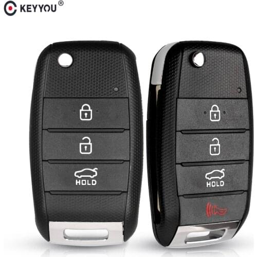 KEYYOU 10pcs For KIA SPORTAGE K5 2015 2016 Car Key Case 3/4 Buttons Uncut TOY40/ HYN14 Blade Remote Flip Car Key Fob Shell