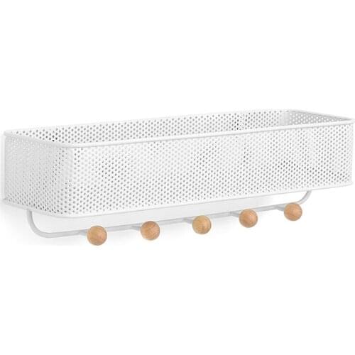 Entryway Organizer Key Holder, Great For Storing Keys, Small Accessories, Mail, Wallets And More, White