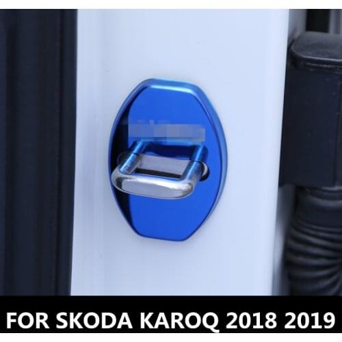 For SKODA KAROQ 2018 2019 Car Waterproof Door Lock Protective Cover Waterproof and rustproof car stylin Auto Accessories