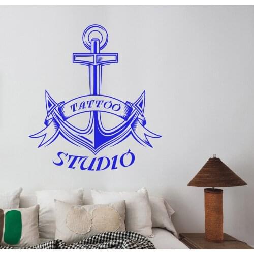 Anchor Wall Stickers Tattoo Studio Vinyl Wall Decals Bedroom Decor Salon Shop Window Wall Decor Nontoxic PVC Material ZB160