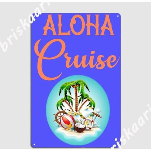 Hawaii Cruise Tropical Island Cruising Family Group Metal Plaque Poster Plaques Wall pub Retro Kitchen Tin sign Poster