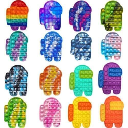 Push Pops System Bubble Pineapple Rainbow Color Fidget Toys Autism Special Needs Sensory Anti-Stress Relief Toy Kids Toys