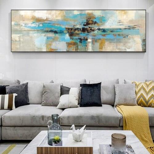 Turquoise Color Abstract Canvas Art Wall Painting Modern Abstract Graffiti Pop Art Decorative Picture For Living Bed Room Decor
