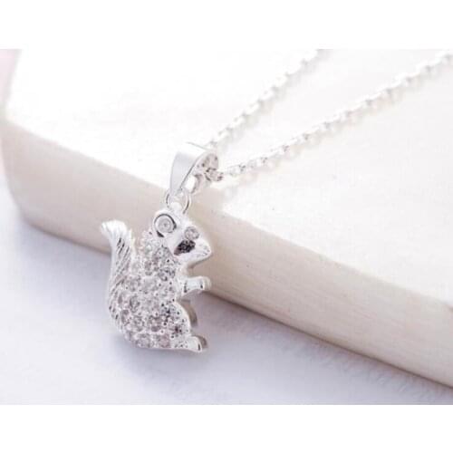 Korean Simple Squirrel Short 925 Sterling Silver Clavicle Chain Literary Temperament Personality Female Necklace SNE336