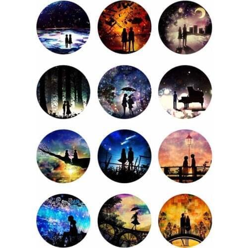 10mm 14mm 16mm 12mm 20mm 25mm 346 12pcs/lot Love Mix Round Glass Cabochons Jewelry Findings 18mm Snap Button Charm Bracelet