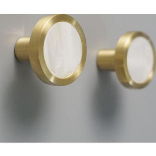 Brass Shell Furniture Knob Kitchen Cabinet Handle Drawer Knob Cupboard Pulls Gold Small Knob For Cabinet