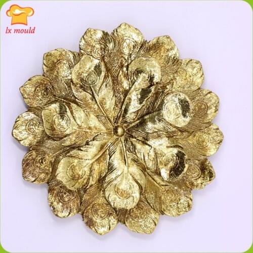 LXYY New Retro Feather Silicone Molds Aroma Candle Mould Fondant Decoration Cake Moulds