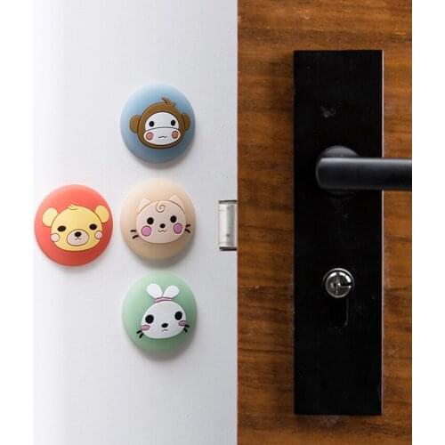 Cartoon PVC Door Stopper With 3meter Adhesive Wall Table Cabinet Thickening Mute Decorative Protector Shockproof Noise Reduction