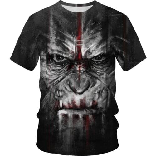 2020summer fashion t-shirt for men animal orangutan 3D printed casual t-shirt mens hip-hop street mens clothing