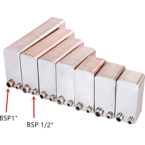 24/32/38 Plates Heat Exchanger Beer Wort Chiller Cooler 304 Stainless Steel 1/2"BSPX1" BSP For Home hot water