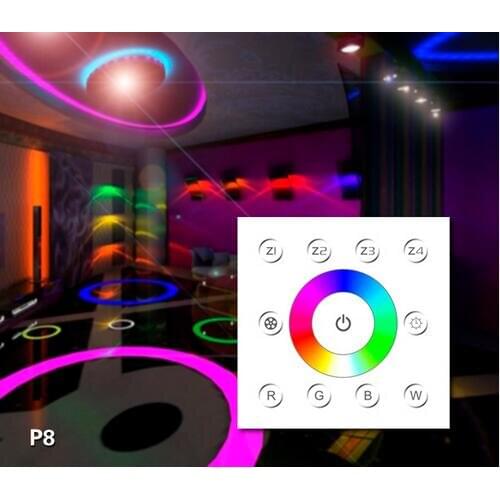 P8 AC85-265V multizone rgbw touch panel dmx touch dimming controller