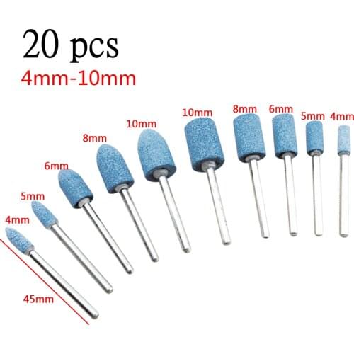 20pcs Polishing Head Wheel Head Abrasive Mounted Stone For Dremel Rotary Power Tools Electric Grinding Stone Wheel Dremel Access