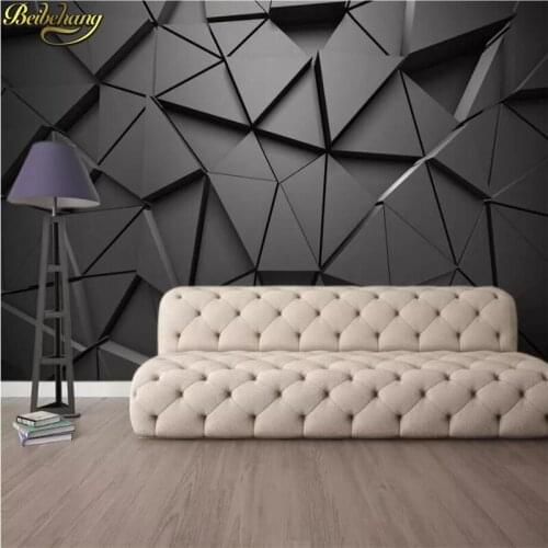 Beibehang custom Geometric abstract grey triangles Mural Wallpaper Bedroom Living Room Background Decor 3D Wall paper background