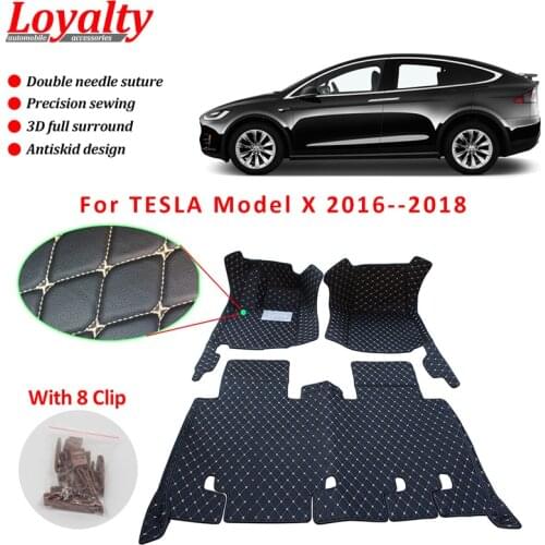 Loyalty Non-Slip 3D Floor Mats for Telsa Model X 2016 2017 2018 5 Seat Carpet Car Accessories
