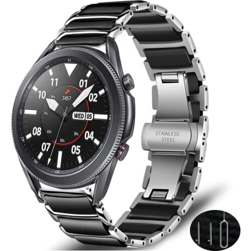 For samsung galaxy watch 3 45mm 41mm band luxury Ceramic strap galaxy watch 46mm active 2 amazfit bip huawei watch gt 2e 2 strap