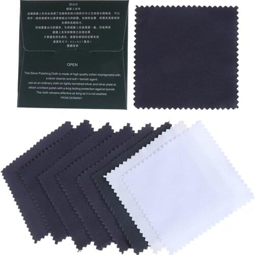 Luxury 10Pcs Silver Polishing Cloth Cleaner Cleaning Cloth Anti-tarnish Cleaning Cloth Tools
