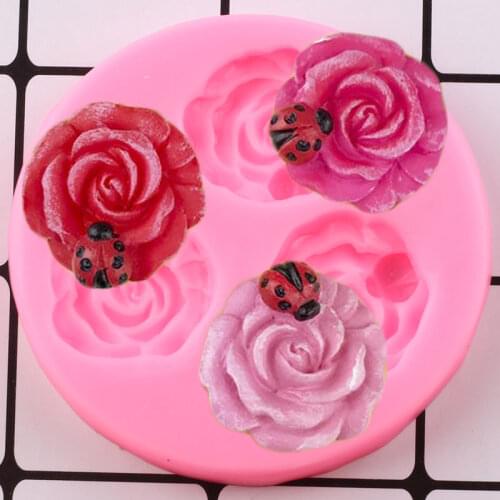Rose Flower Silicone Molds Wedding Cupcake Topper Fondant Cake Decorating Tools Soap Resin Clay Candy Chocolate Gumpaste Moulds