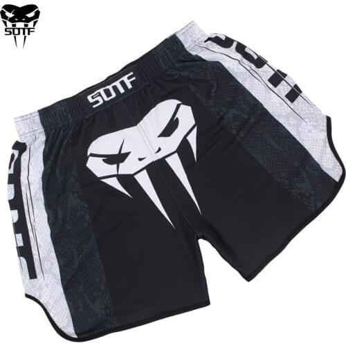 SOTF mma Black snake head Elastic movement fighting mma shorts Tiger Muay Thai cheap boxing shorts sanda kickboxing clothing mma