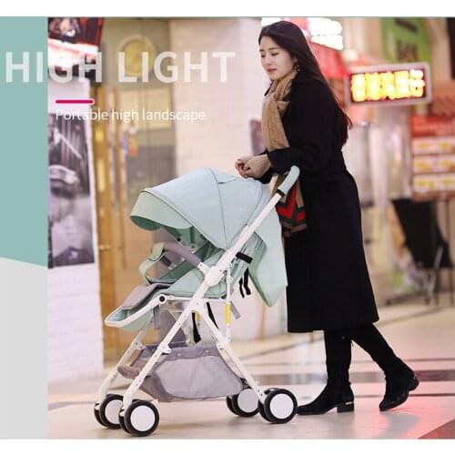 Ultra-light baby stroller portable foldable sitting reclining high landscape carriage Umbrella pram