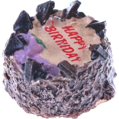 1:12 Dollhouse Miniatures Chocolate Cake for Doll Birthday Kitchen Food Bakery Cake Shop Decor