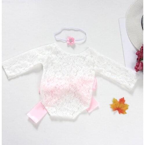 1 Set Newborn Photography Props Baby Girl Lace Romper Infant Photo Clothes Photo Props Baby Newborn Props Infant Photo