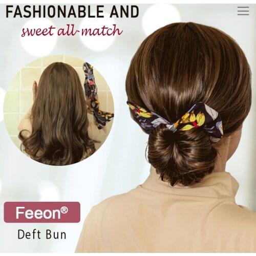 1Pcs New Design Deft Bun Fashion Fabric Hairband Women Bow headband 6 Colors Hairpin Tie hair rope Drop Shipping