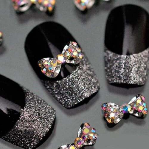10pcs Manicure Rhinestone Bowknot Glitter For Nails Alloy Accessories For Jewelry