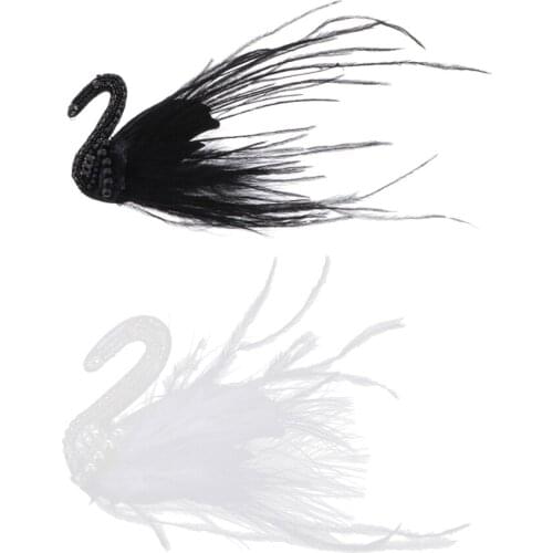 2pieces 3D Swan Patches Applique Embroidery For Decor Repair